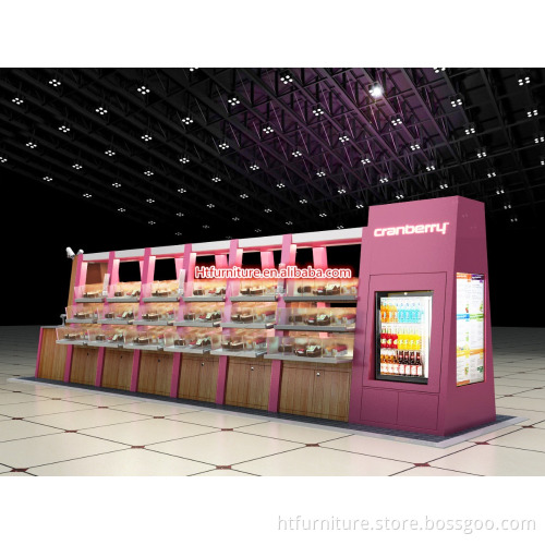 mall wooden dessert showcase design with best price